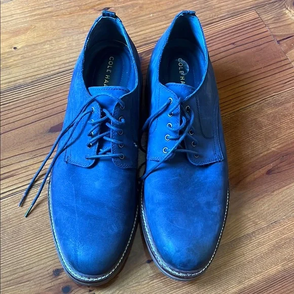 Cole Haan | Shoes | Cole Haan Blue Oxford Shoes Suede 